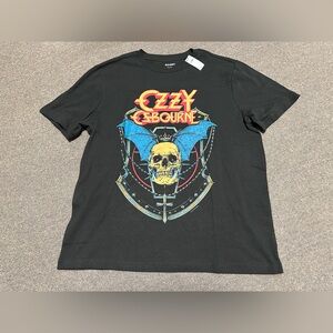 OZZY OSBOURNE Skull W/ Bat Wings Vintage Look T Shirt Size Large Black Sabbath
